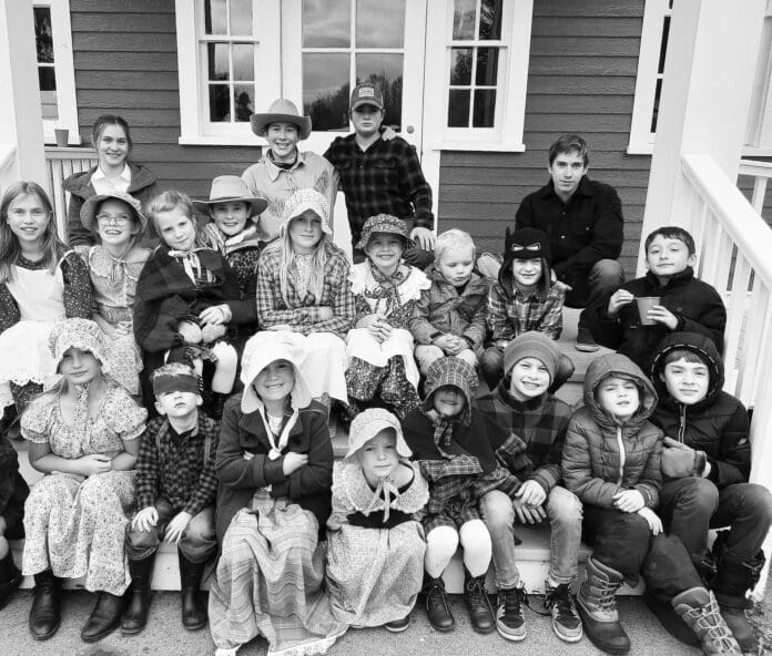 Young people in attendance at the Little House on the Prairie Red Schoolhouse Day. (Photo credit: Haley Searls)