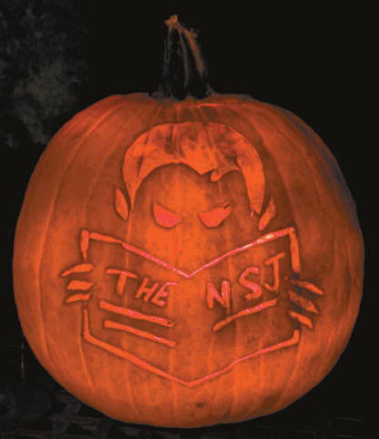 Even vampires read the Northshore Journal, Even vampires read the Northshore Journal, carved by Jessy Miller.